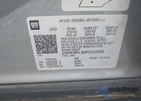 2023 GMC Acadia Fwd Denali из США, поврежденный, VIN 1GKKNPLS5PZ110200